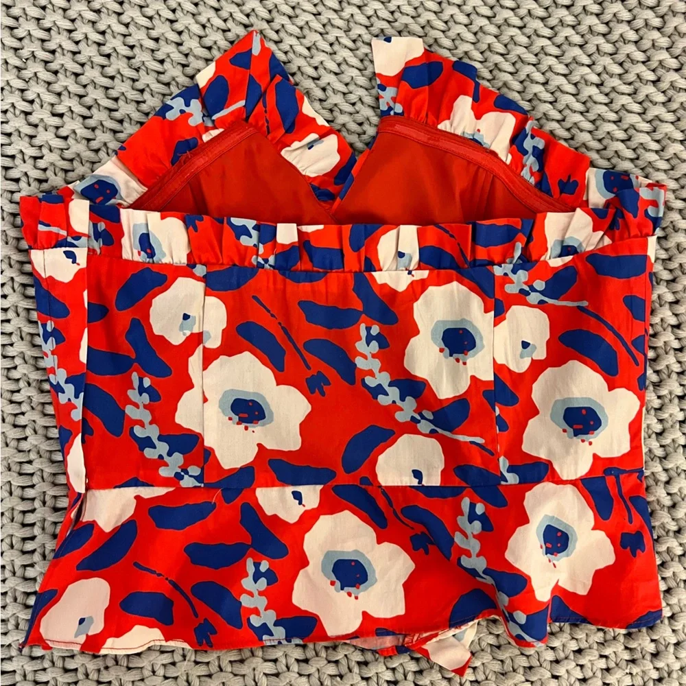 NWT Anthropologie Hutch Strapless Floral Ruffle Top - Picture 7 of 12